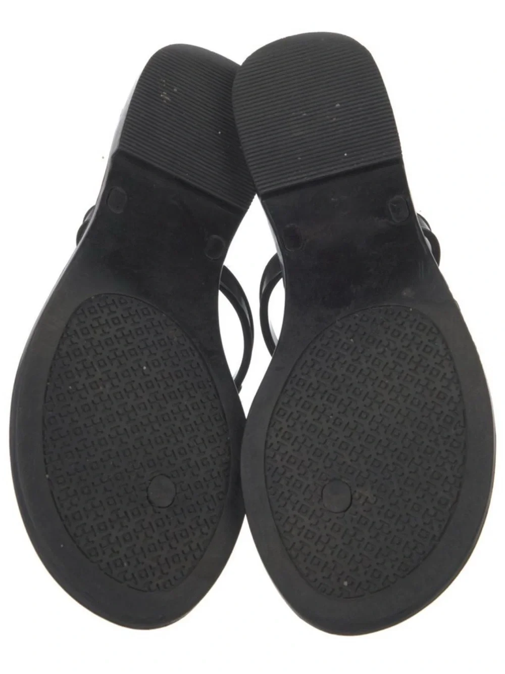 Tory Burch melody pearl Black Gold Jelly Sandals Thong Flip Flop 7